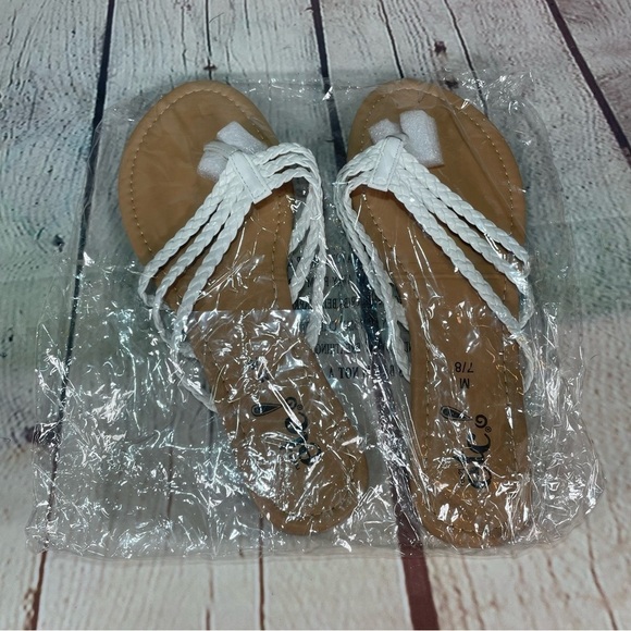 Rue21 Flip Flips Sandals Womens 7/8 Brown White NWT - Picture 4 of 4